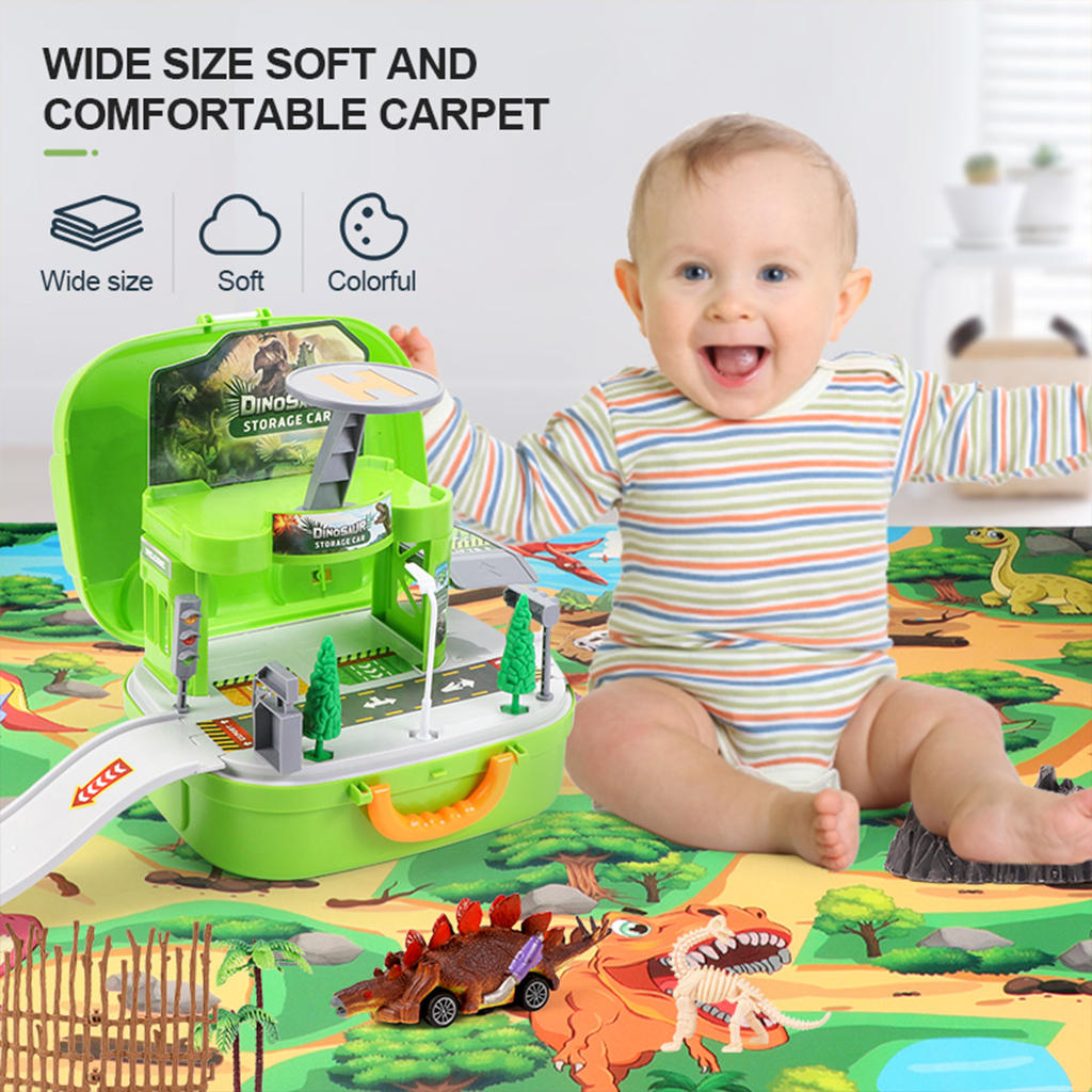 Dinosaur Toys Playset with Play Mat Jungle Dinosaur Figures Track Education for Kids Baby