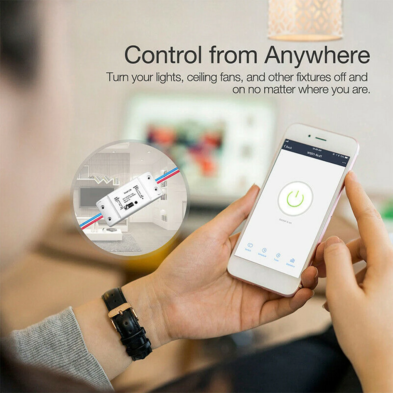 WiFi Switch Wireless Remote Control Electrical for Household Appliances Compatible with DIY Your Home via Cell Phone App