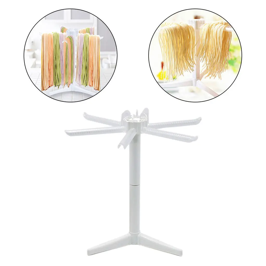 Foldable Pasta Drying Rack -Spaghetti Noodle Dryer Stand for Noodles, Spaghetti Dryer, Pasta Dryer with 5 Bar Handles