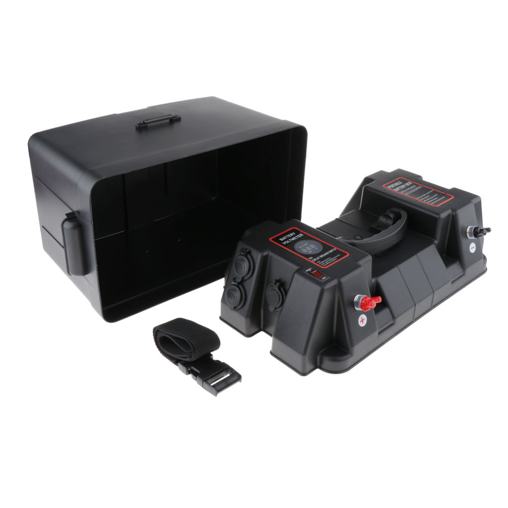 Multifunctional Battery Box Voltmeter Lightweight Durable Boat Camper RV