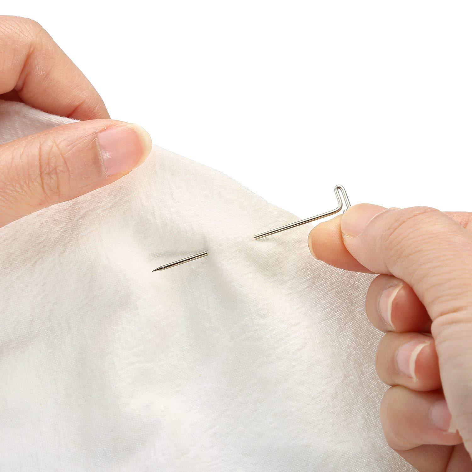 Description Picture 4 of item50pcs long Silver T Shape Needles Pin For Wigs On Mannequin Head Hair Weaving Tools Salon Styling Tools