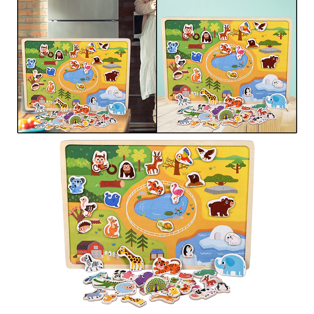 Wooden Montessori Educational Puzzle Toys Animal Jigsaw Puzzles for Preschool Children