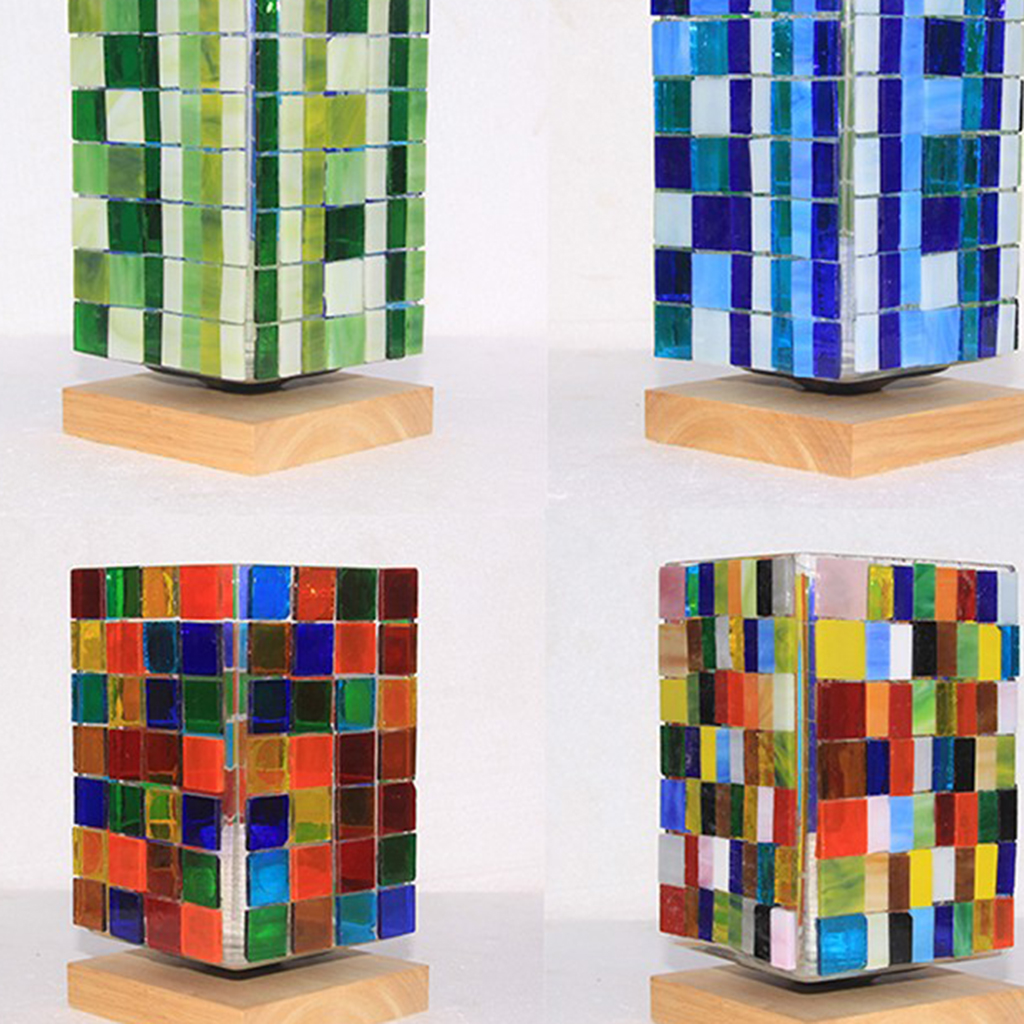 390 Piece Multicolor Square Vitreous Glass Mosaic Tiles Tessera for DIY Crafts 10x10mm