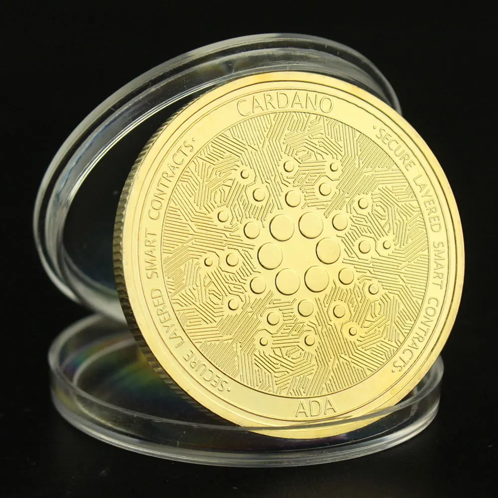 Cryptocurrency Virtual Currency Cardano ADA Secure Layered Smart Contracts Gold Plated Challenge Art Coin 