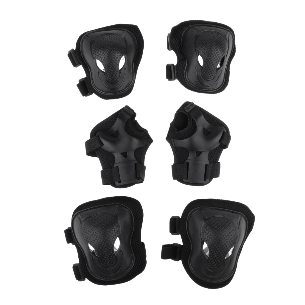6Pcs Adults Roller Skating  Scooter Knee Wrist Guard Elbow Pad Adjustable