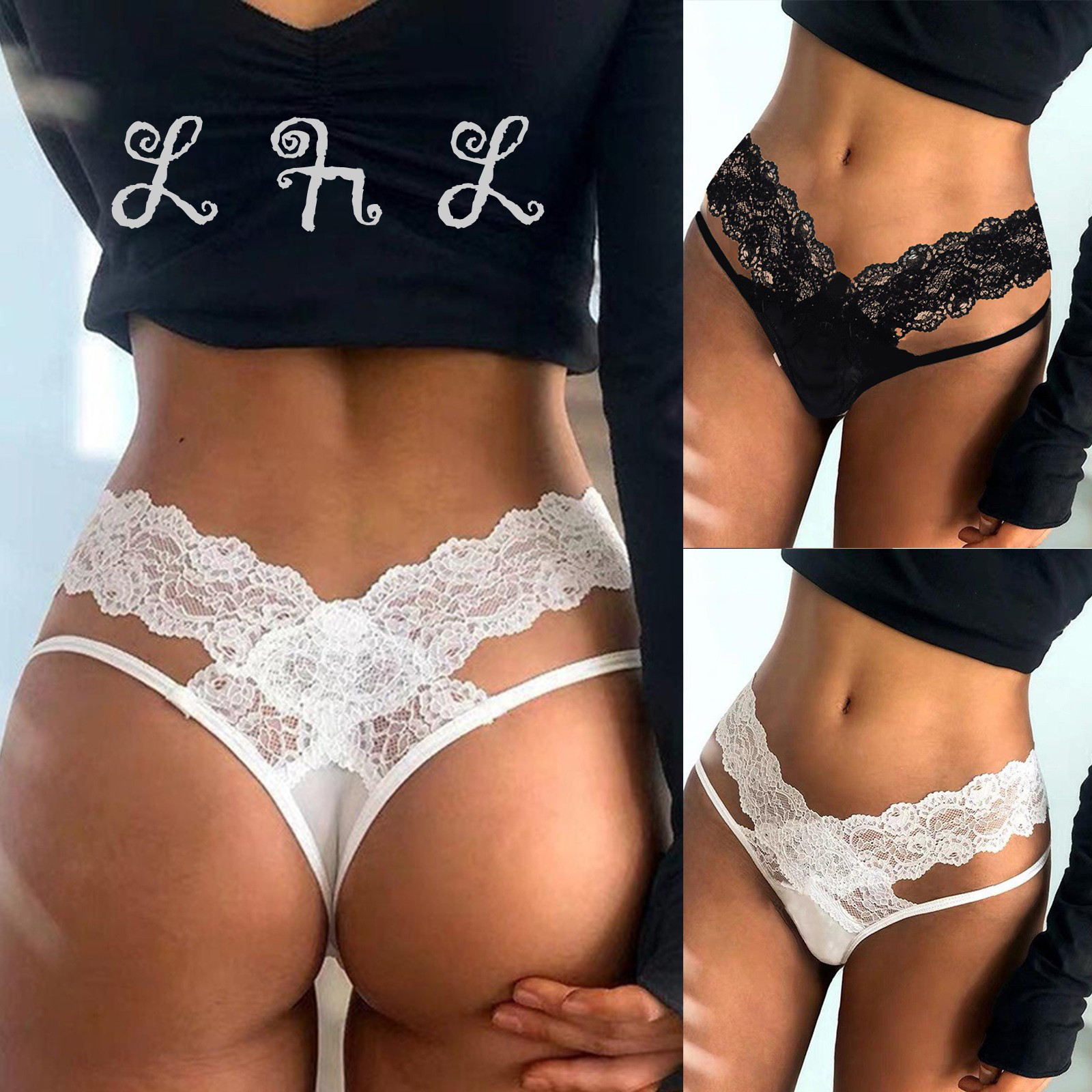 Woman Sexy Panties G-string Lace Transparent Bandage Underwear Thong Tanga Female T Back Hollow Out Sexy Low Waist Underpants