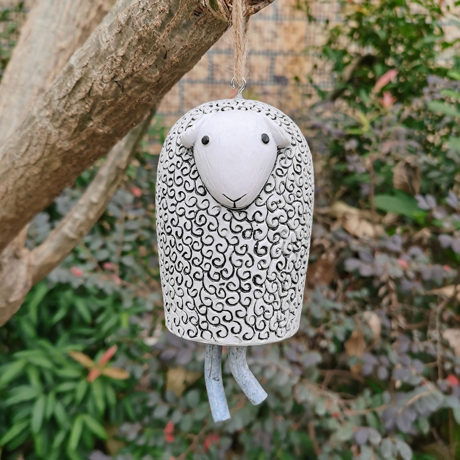 Resin Rustic Animal Wind Chimes Hanging Abstract Art Aeolian Bell Pendant for Church Home Garden Backyard Decorative