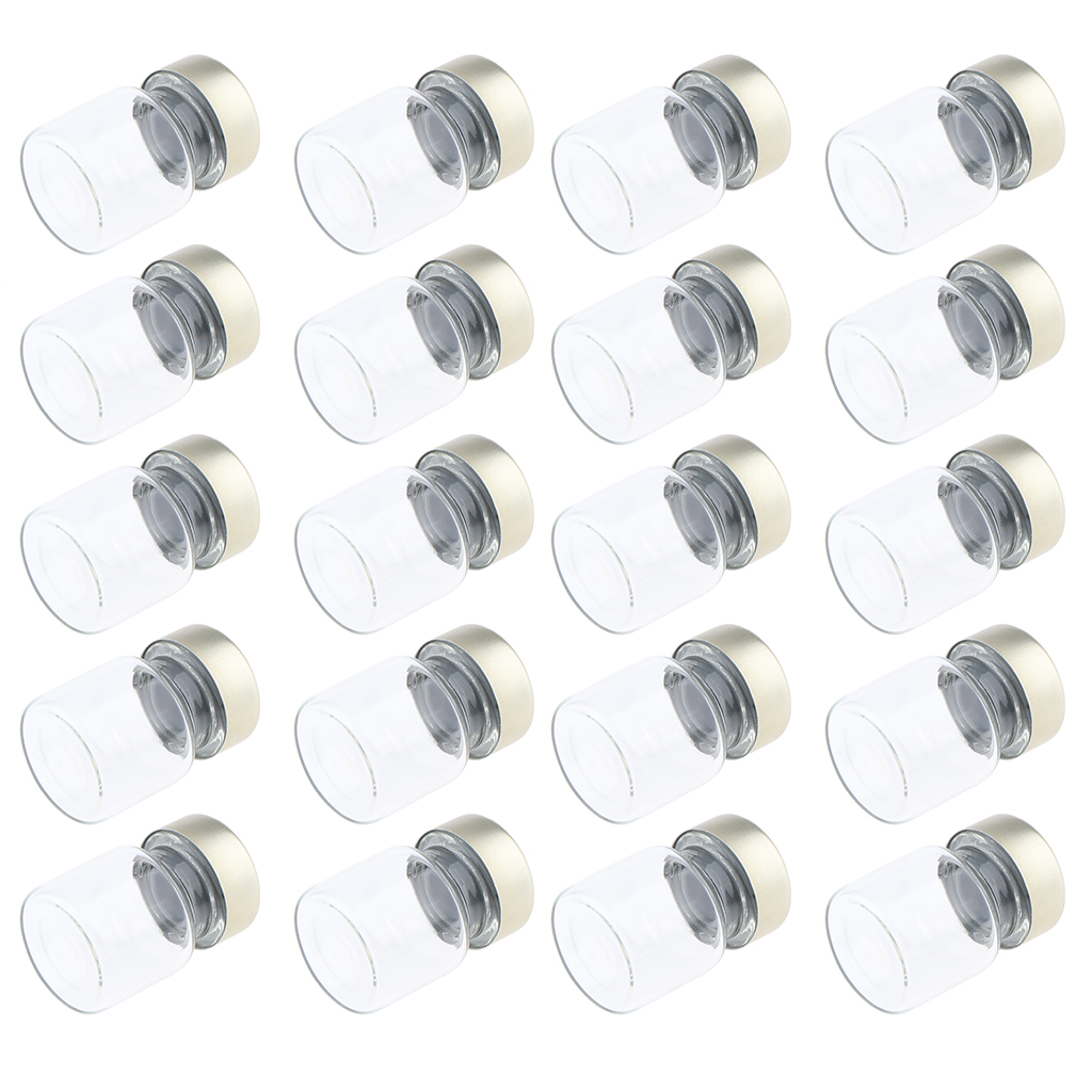 20Pcs Empty Sealed Sterile Serum Clear Glass Vials with Aluminum Septa Seal