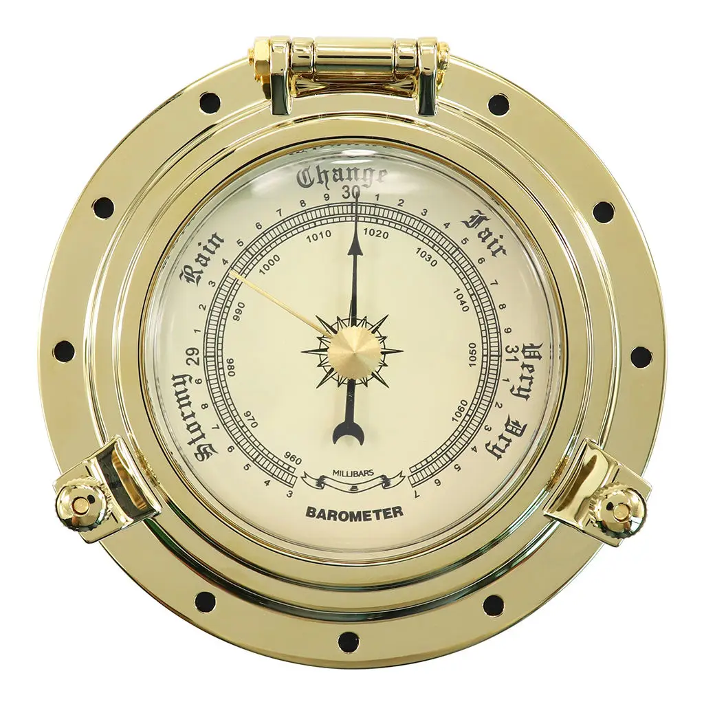 Gold Marine Boat RV Yacht Rome Vintage Barometer Air Gauge for Navigation