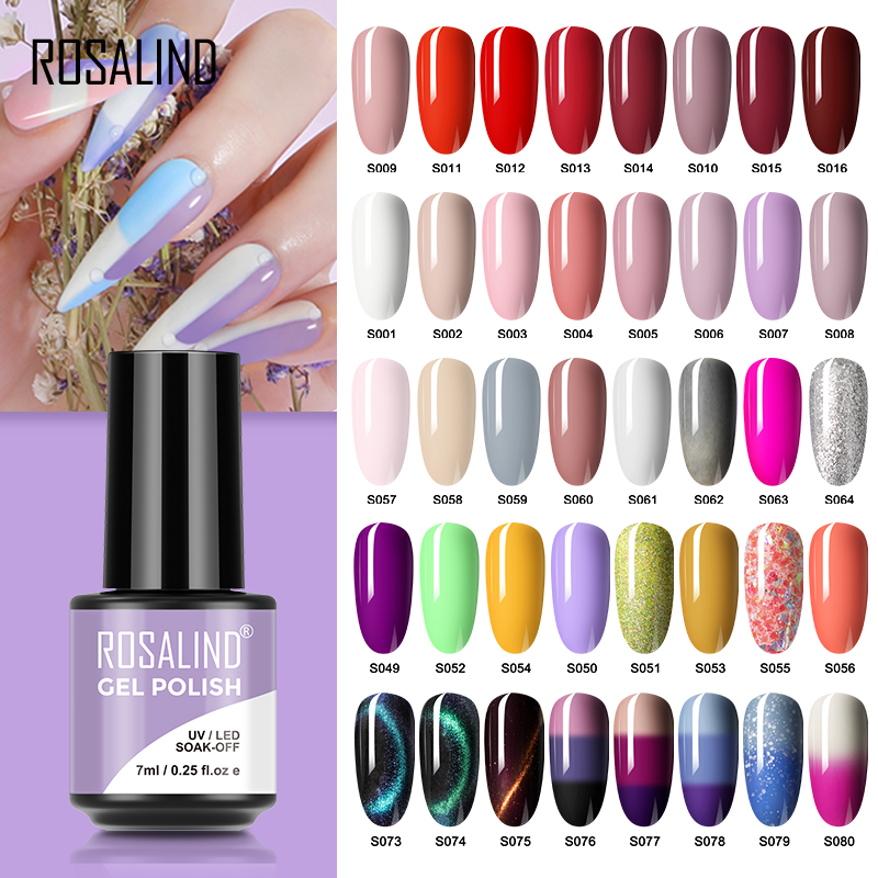 Best of ROSALIND 7ML Gel Nail Polish Glitter Gel Varnishes All For Manicure Nails Art Soak Off Base Top Coat Semi Permanent Gel Polish Reviews & Tips