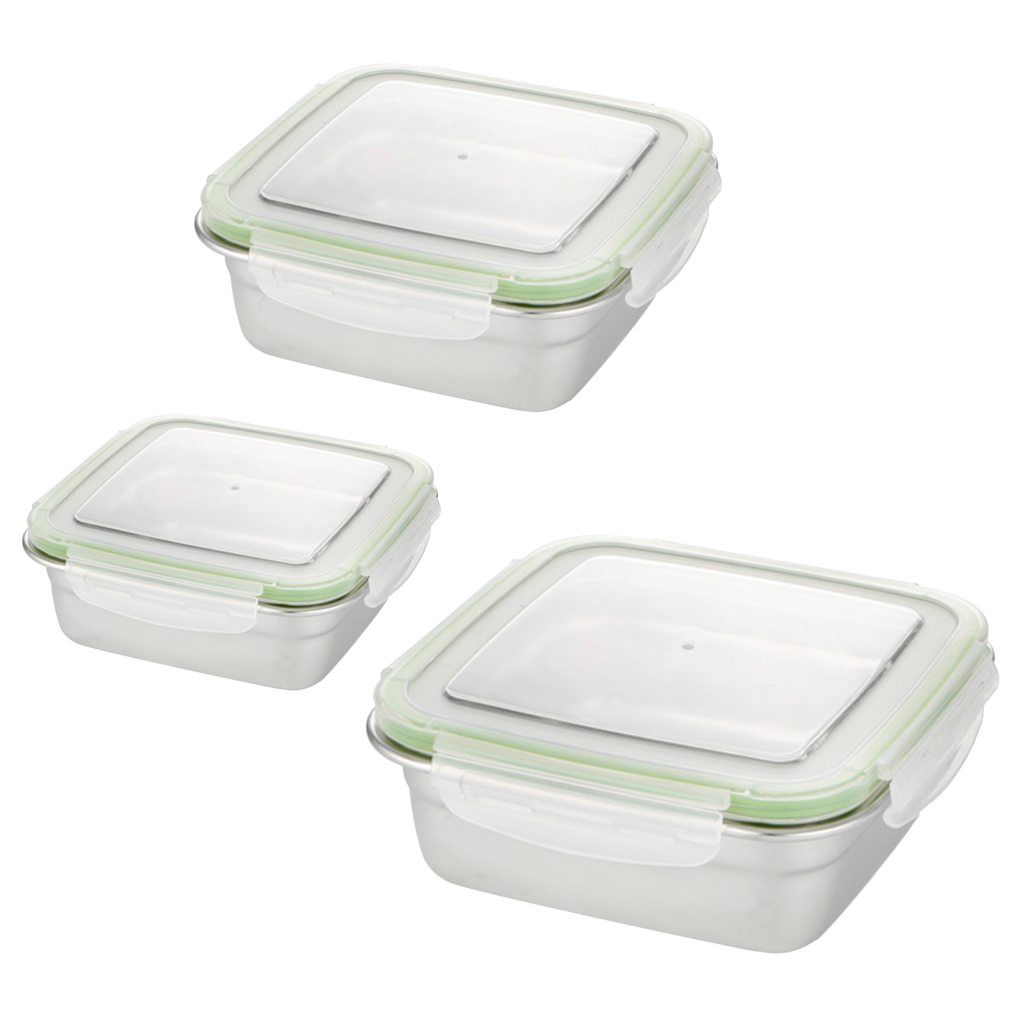 Large Square Stainless Steel Camping Vegetable Box BBQ Container Outdoor Keeping Food Warm Or