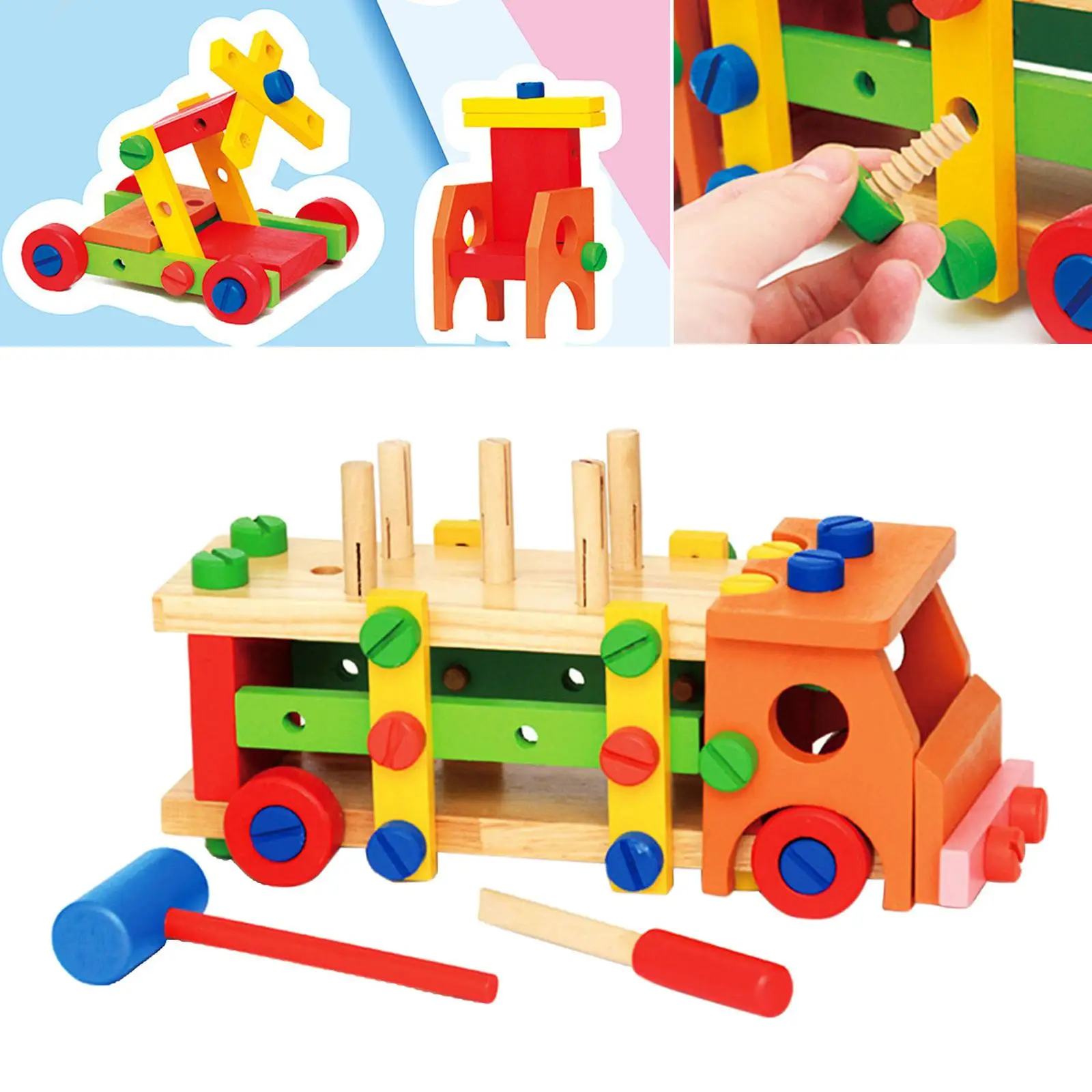 Screw Assembly DIY Toys Disassembly Learning Fine Motor Skills Matching Kit Toys Building Blocks Screw Nut for Home Toddlers