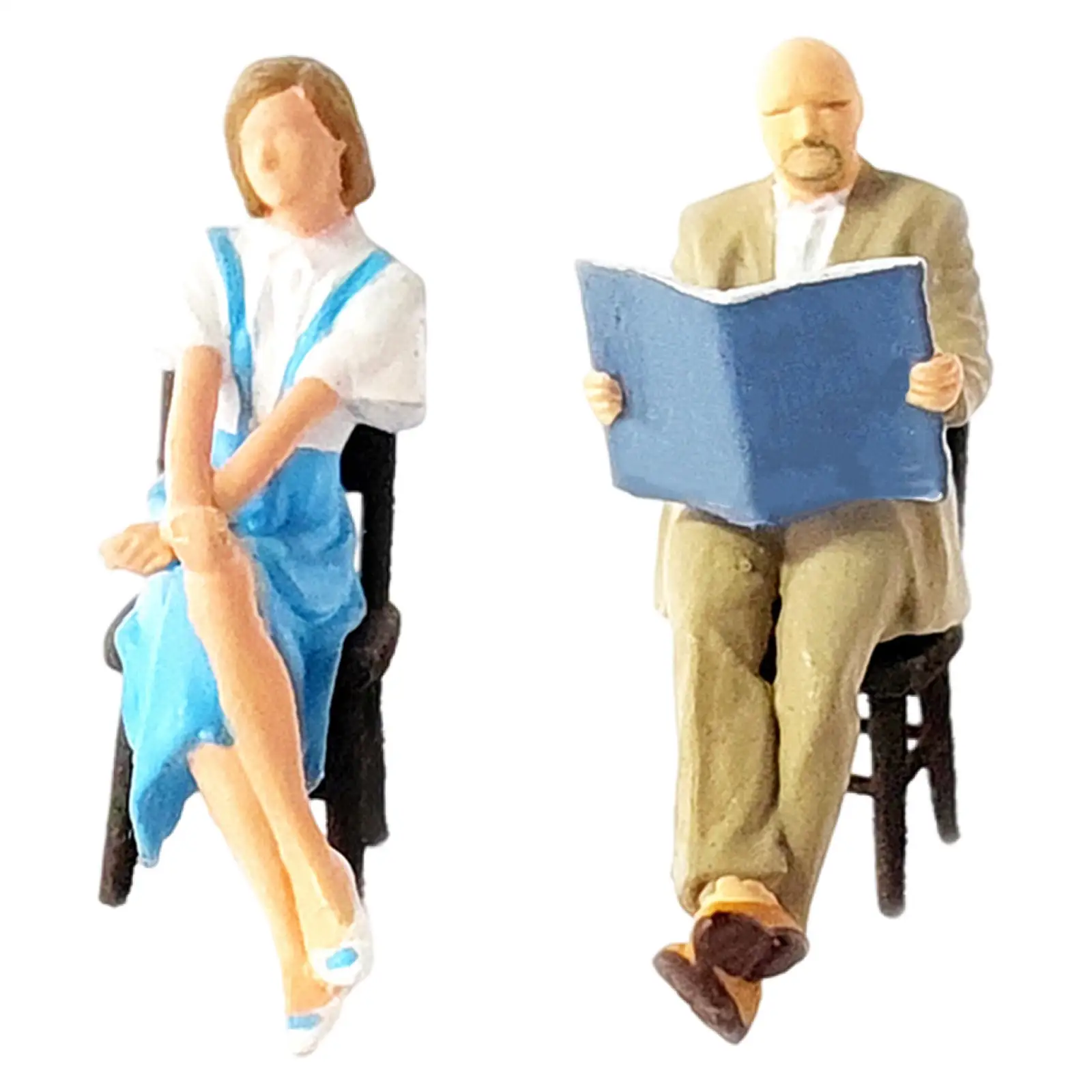 Resin 1/64 Figures Reader Desktop Ornament DIY Model Building Kits Collectibles Miniatures Doll Figurines