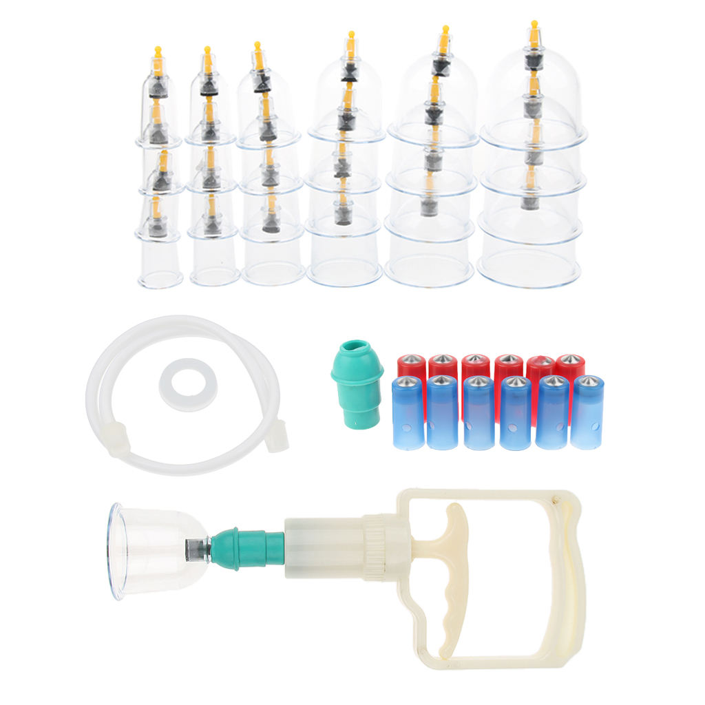 Set of 24pcs Anti Cellulite Massage Vacuum Cupping Cup with Suction Pump Kit