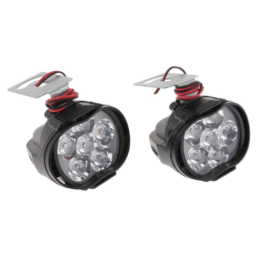 2 Packs 6000K 1000LM 6 LED Motorcycle Headlight 10W DRL Lamp for Motorbike