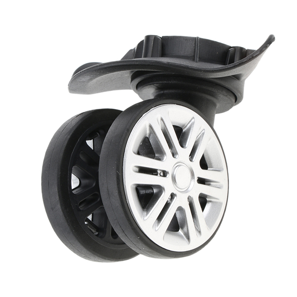 2 x Suitcase Luggage Trolley Dual Roller Mute Wheels Replacement Casters A19