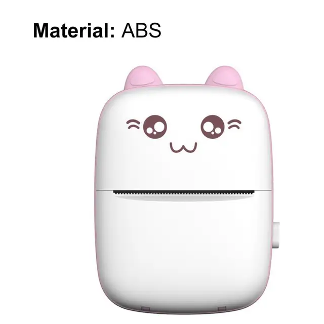 Impresora portátil Frutivegie mini gato térmica alámbrica a