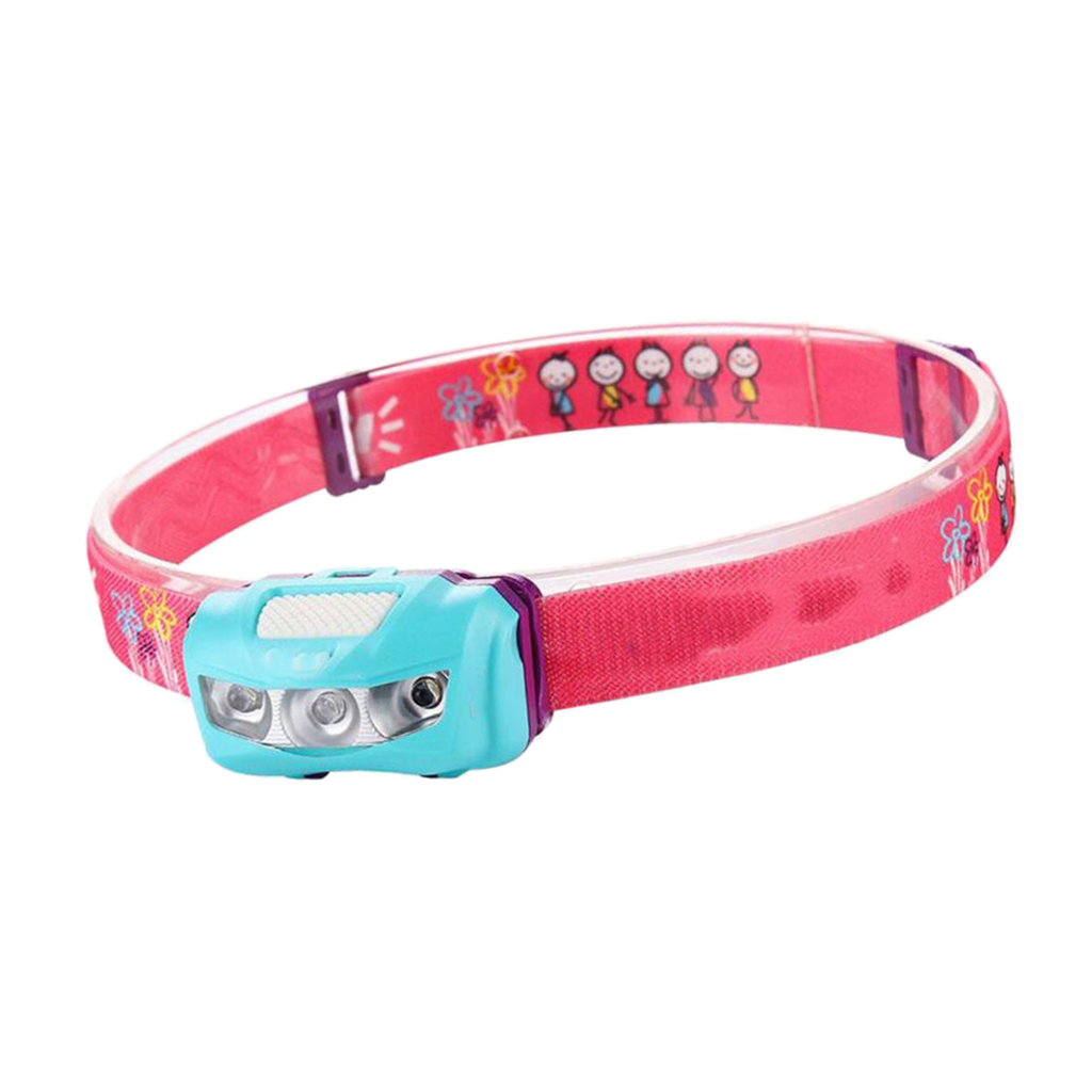 Outdoor Camping Waterproof Headlight Adjustable LED Headlamp for Kids Pink