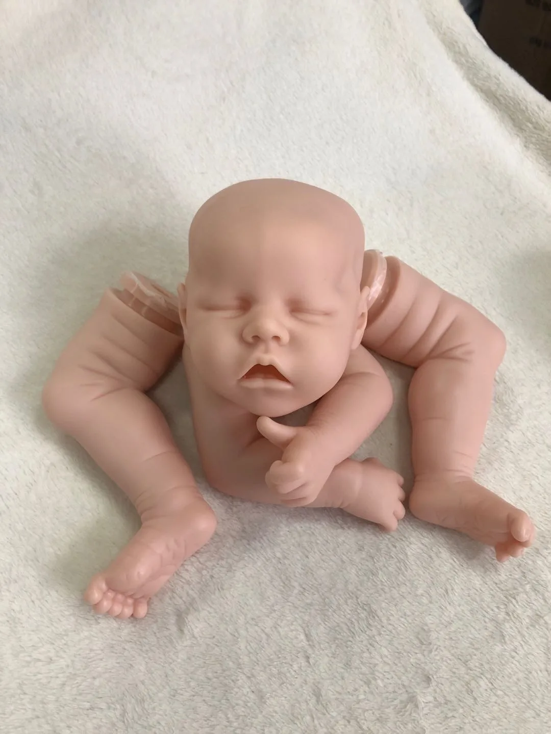 Unlackiert DIY 19" Reborn Kit Silikon Baby Unisex Puppe Kopf Voll Babypuppe Kopf 