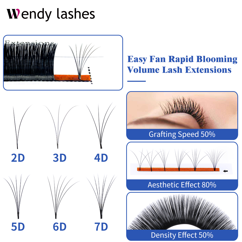 Best of Easy Fanning Volume Mega Eyelashes Extension Auto Flowering Rapid Blooming Fans Lash Wendy Lashes High Quality Supplier Natural Reviews & Tips - Image 4