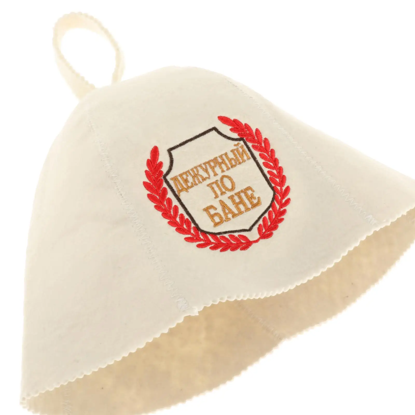 Unisex Wool Felt Hat for Sauna Banya Bathhouse Head Protecting Embroidered