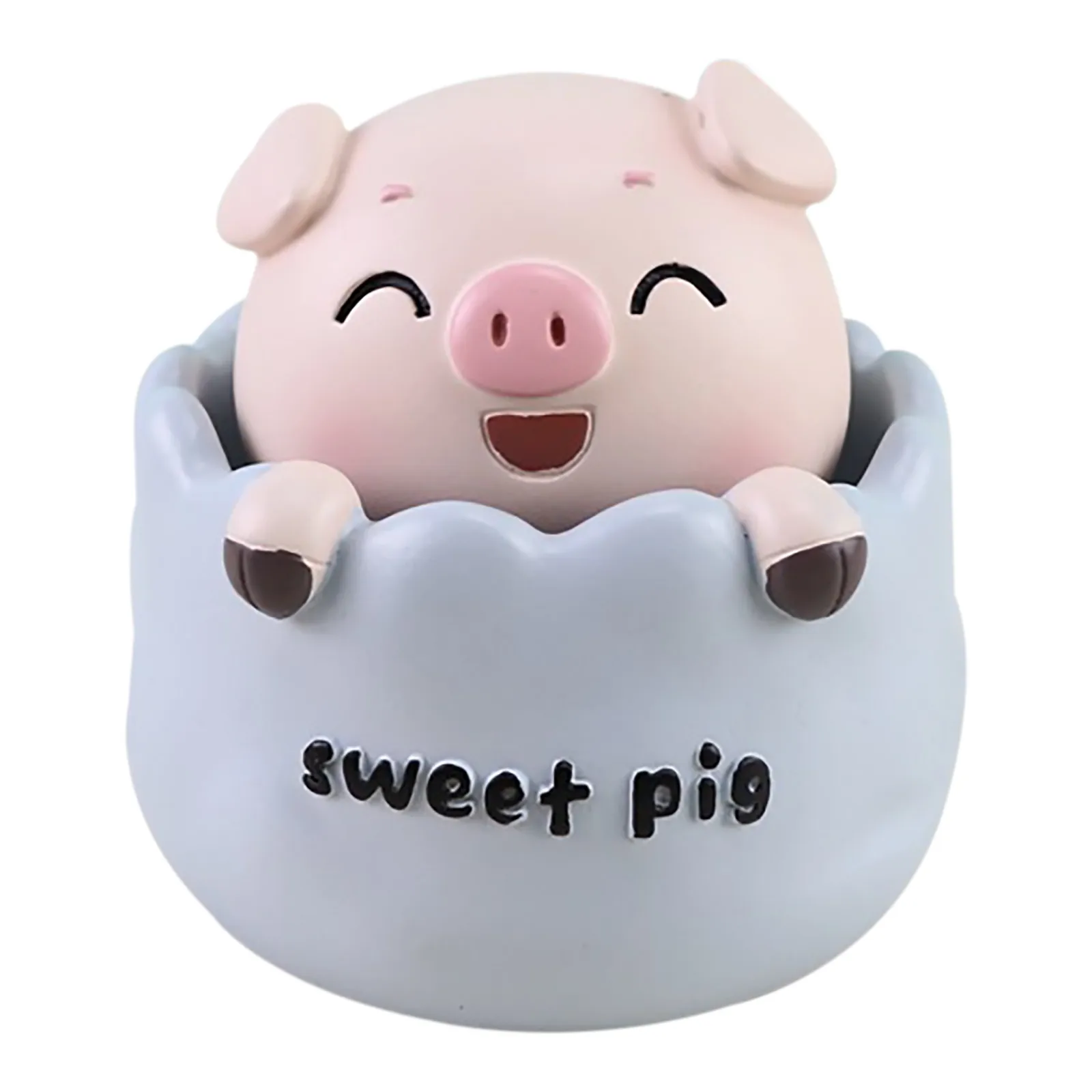 Kids Birthday Gift Creative Resin Shaking Head Happy Pig for Home Decor 