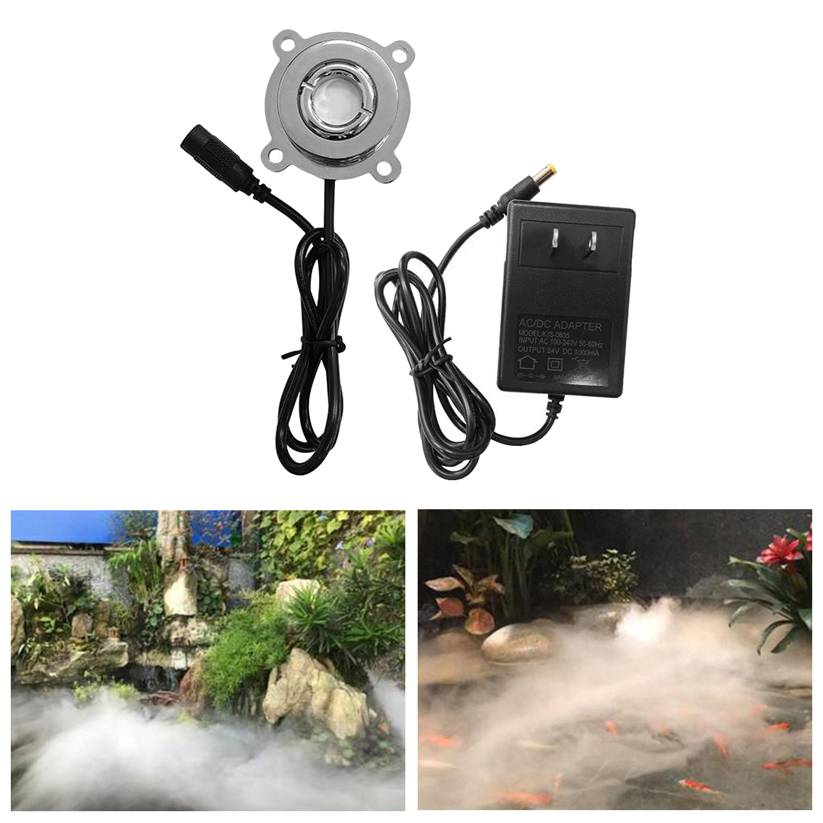 Mist Maker Fogger Durable Ultrasonic Indoor Pond Mister for Rockery Vase Birdbath Atomizer Air Humidifier Home Office Supplies