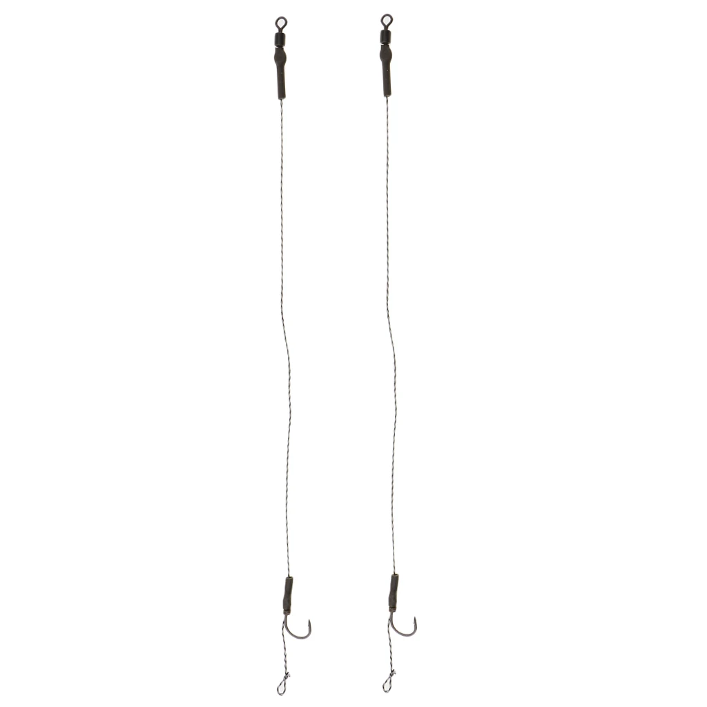 Pack Of 2pcs Carp Fishing Hair Rigs Carbon Steel Hooks Fishing Accessories