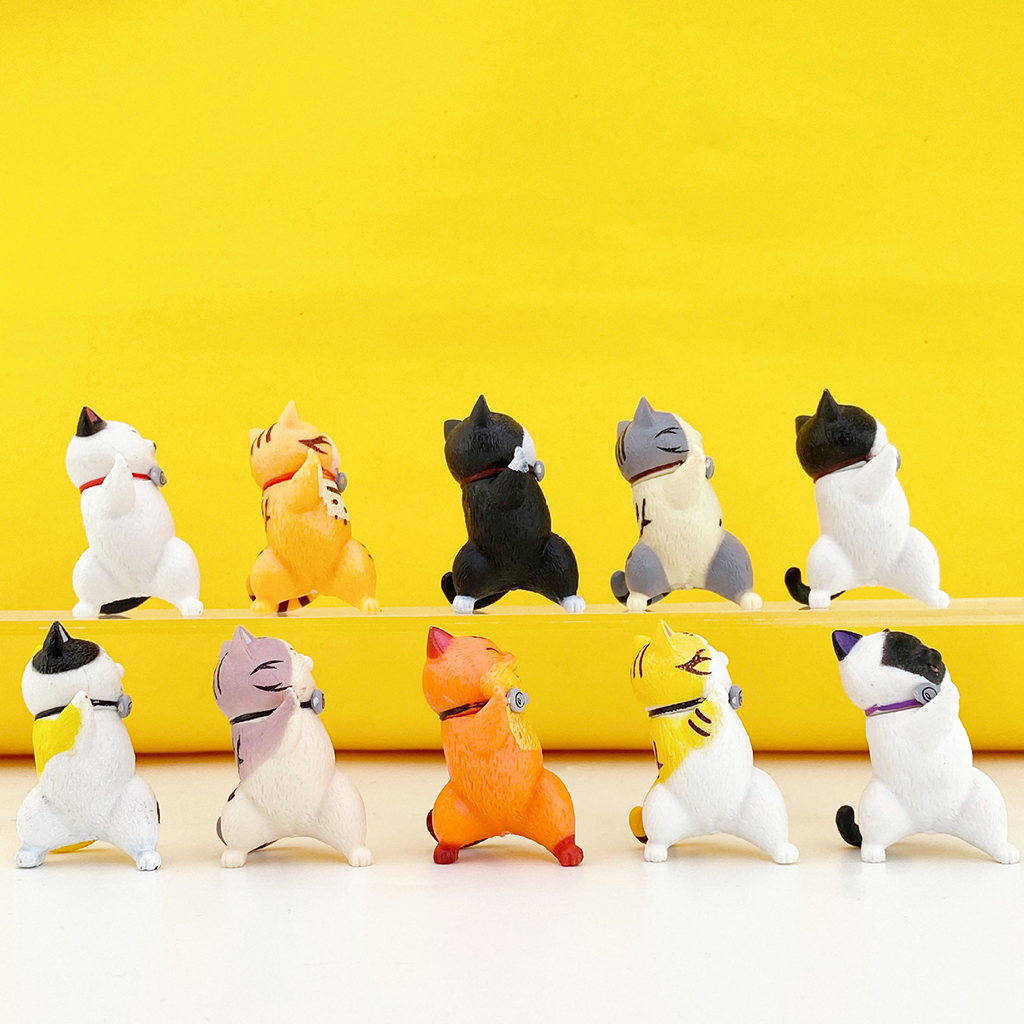 10x Plastic Car Dashboard Cat Doll Toy Ornament for Auto Interior Ornaments