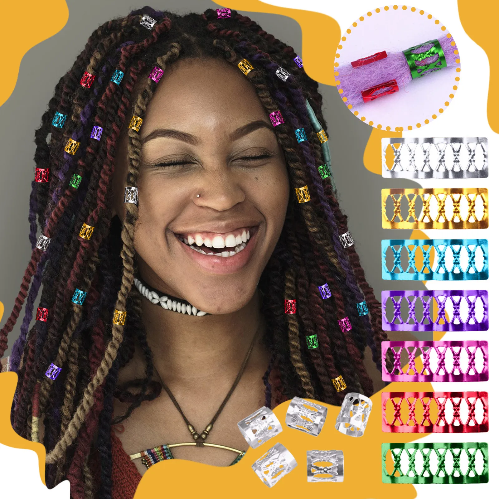 60-170pcs Mix Hair Rings Braid Dreadlocks Beads Cuffs Clips Hair  Accessories: Buy Online At Best Prices In Bangladesh | 20pcs Diy Hair Braid  Fashion Hair Clip Rings Decorations Braid Clip Braid Hair