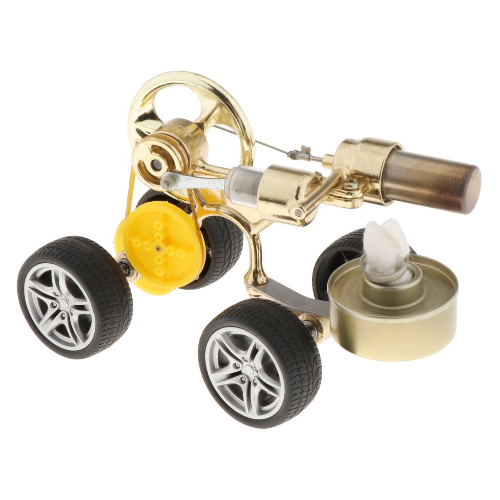 Retro Metal Stirling Car Engine Motor Kit Making Steam Educational Toy Props