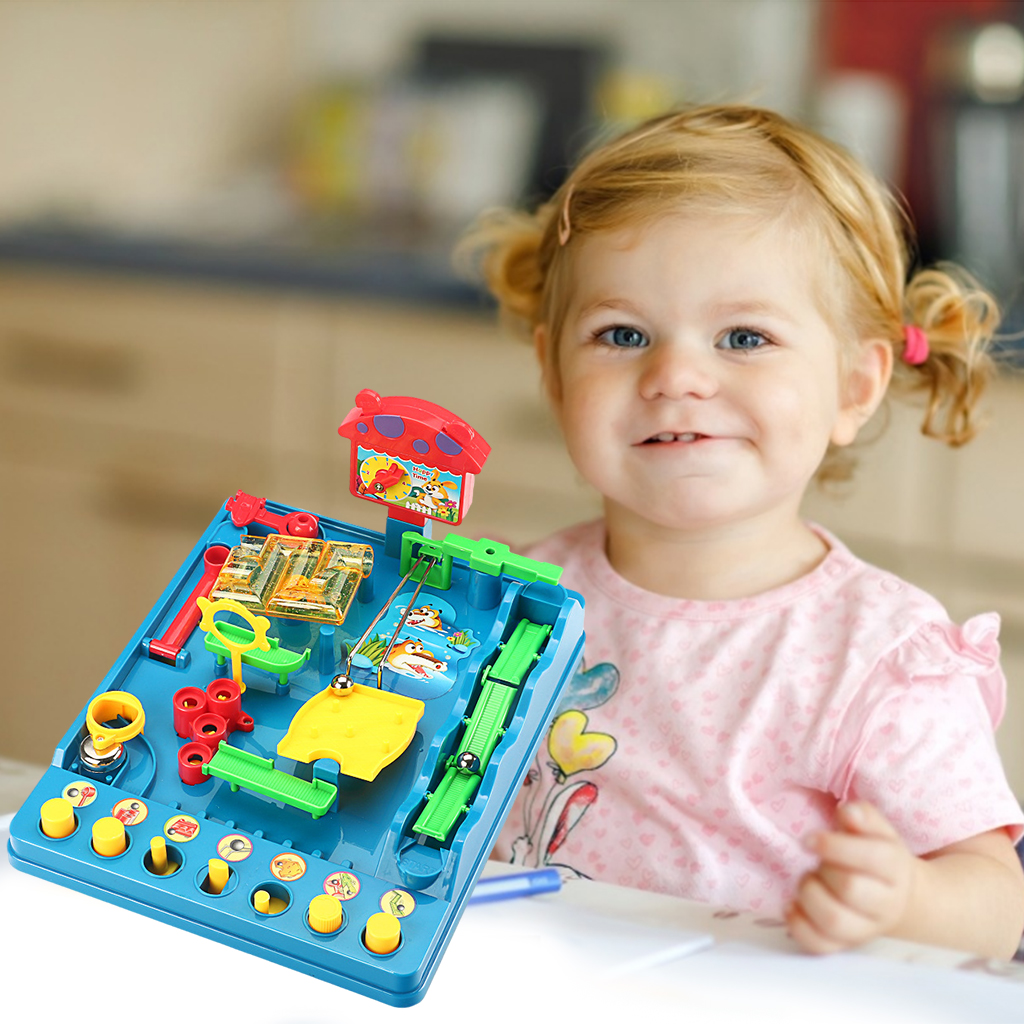 Marbles Puzzle Maze Toys Children Maze Track Family Board Game Thinking Logical Hand-Eye Coordination Motor Skills Sensory Toy