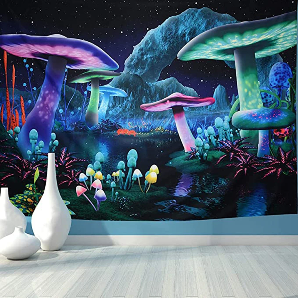 Trippy Mushroom Tapestry Psychedelic Wall ing Blanket for Bedroom Decor