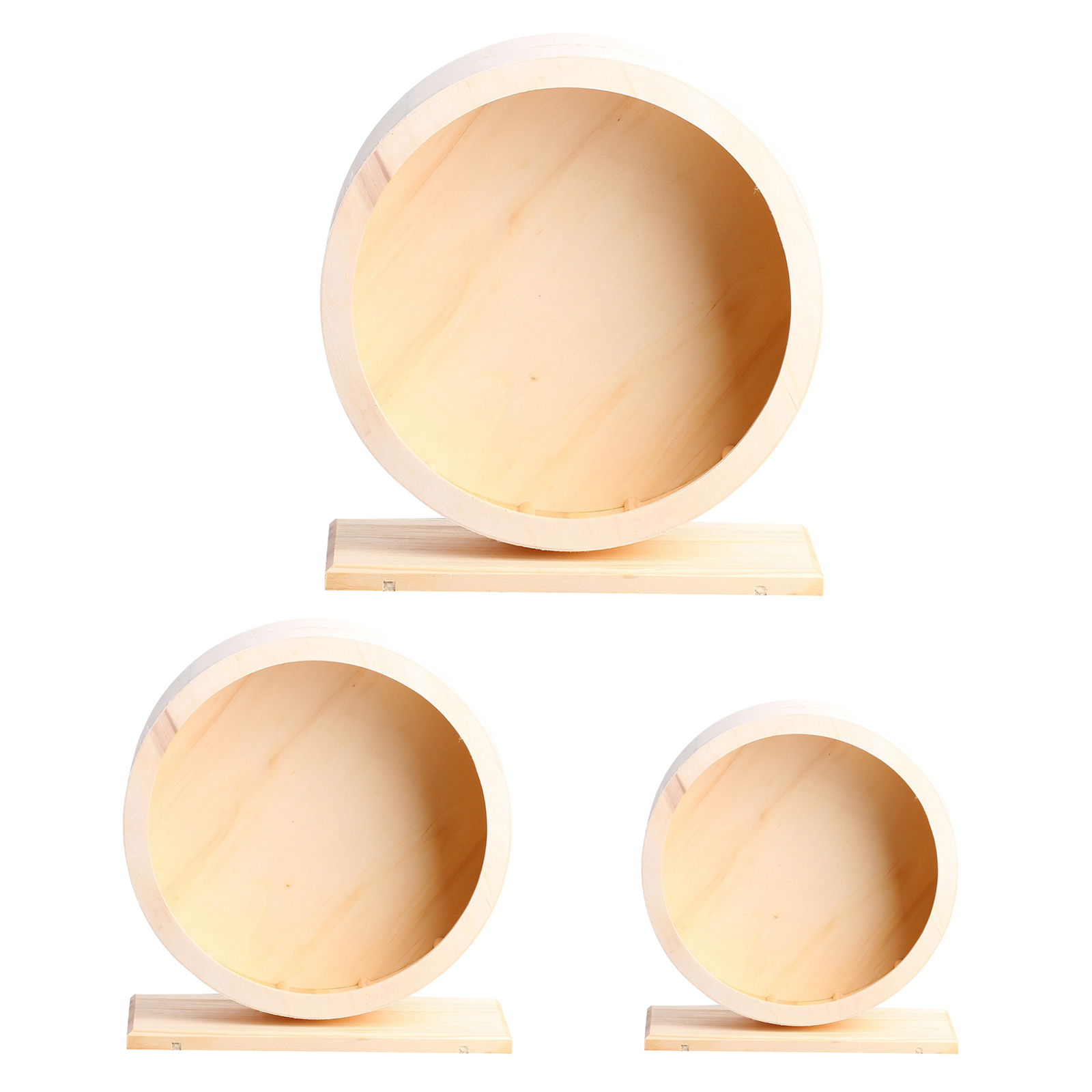 Wooden Hamster Running Spinner Exercise Wheel Rat Gerbil Small Pet Toy