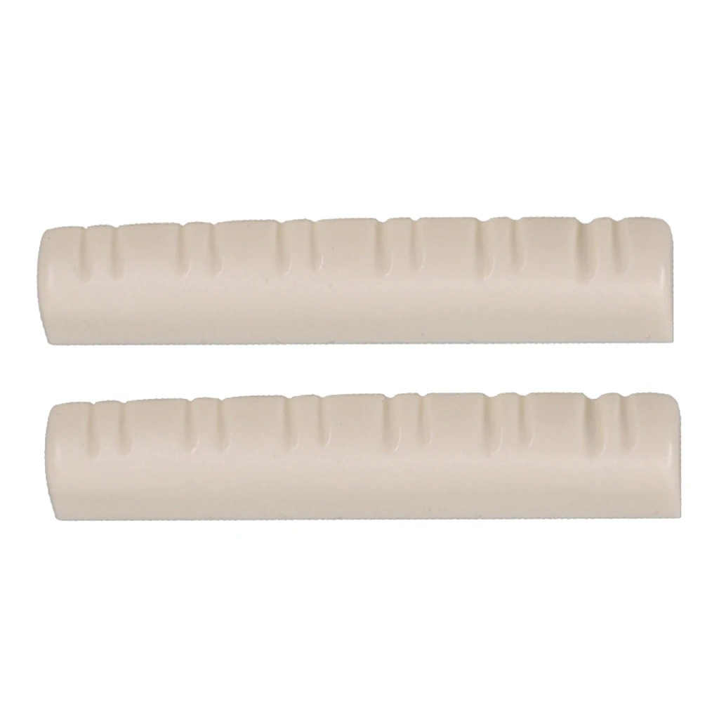 2x Curved Slotted Nut 12 String Guitar Instrument Replacements Beige Color