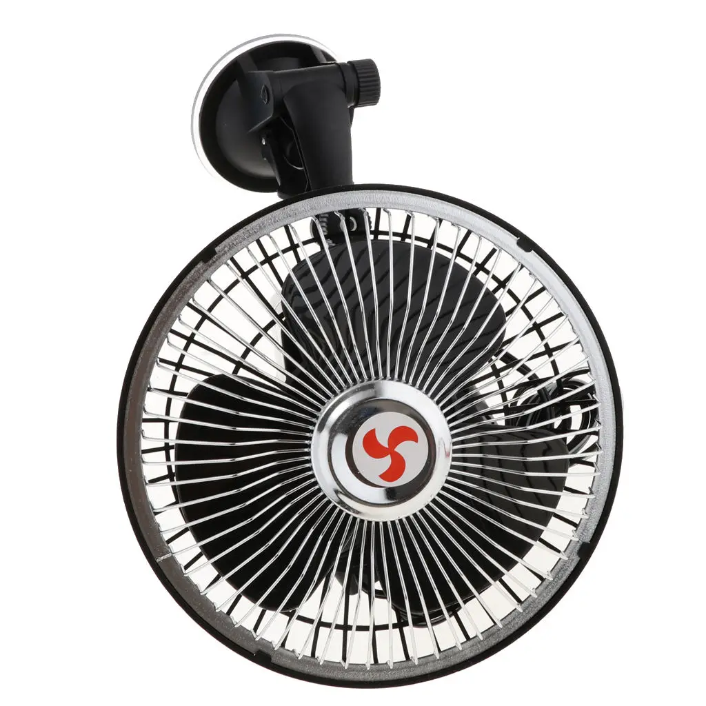 6`` 24V Car Vehicle Truck Windshield Electric Fan Cooling System Suction Cup -360 Adjustable