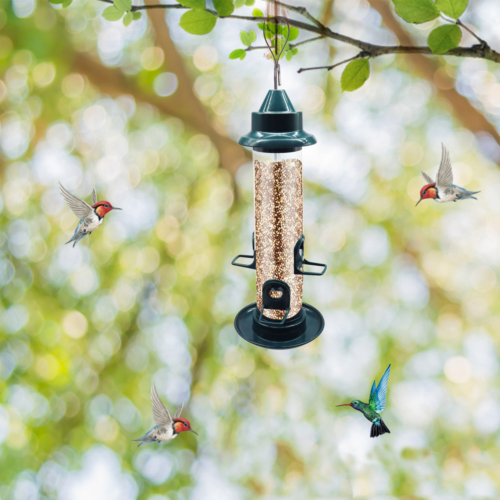 Birdfeeder Weatherproof Hanging Feeding Station Bird Watching Planter Garden Yard Porch Patio