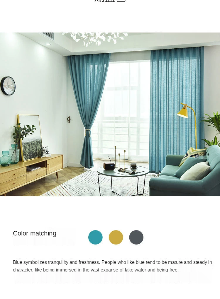 Curtains luxury Velcro Curtain Gauze Shading Free Punch Installation Bedroom Ins Wind Girl 2021 New Bay Window Short Paragraph Luxury Curtains teal curtains