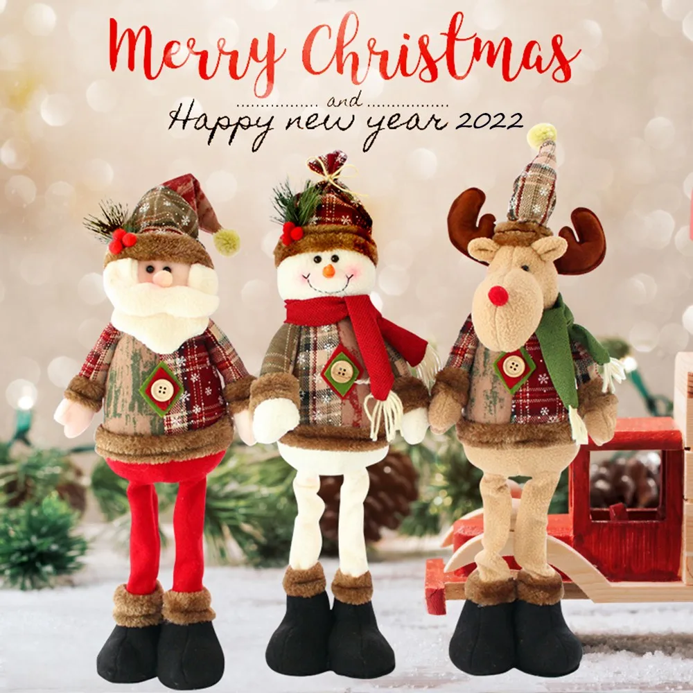 Merry Christmas And Happy New Year 2022 Santa Y Renos Tree New Year 2022 Snowman Decor Doll Decoration Christmas Dolls Navidad  Ornament Reindeer Santa Claus Standing Merry Christmas - Aliexpress Home &  Garden