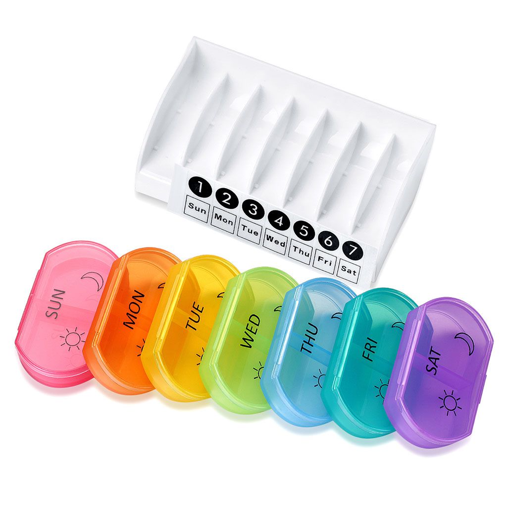 Best of 7 Day Weekly Style Morning Night Pill Holder Storage Organizer Plastic Container Case Portable Travel Pill Box Reviews & Tips - Image 3