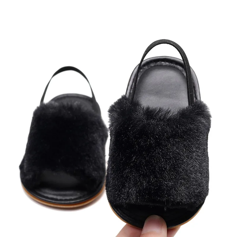 Baby shoes Toddler Infant Baby Girls Boys Solid Flock Soft Sandals Slipper Casual Shoes /3AA13 (30)
