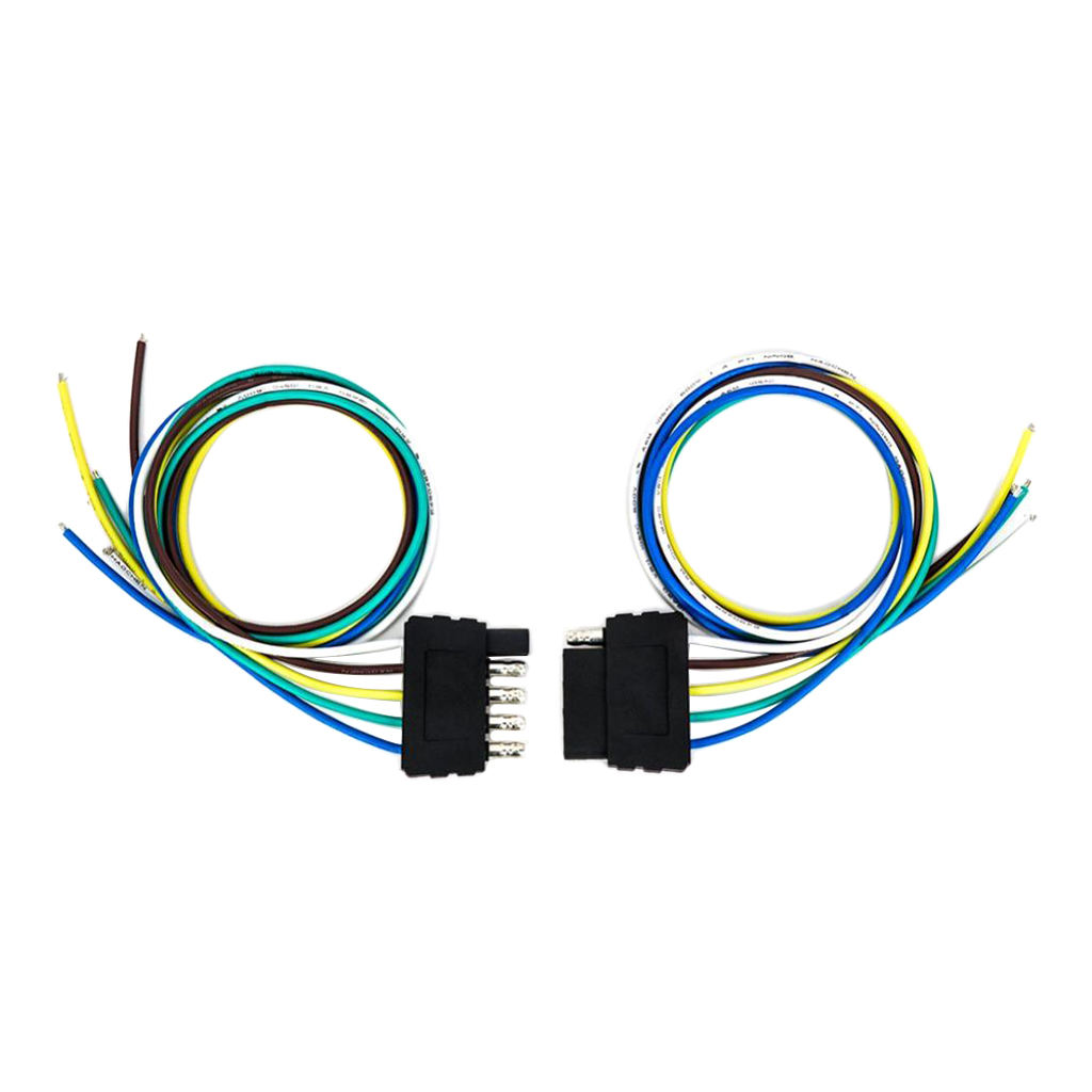 5Pin Flat Trailer Cable Set Trailer Light Plug 4*18 AWG Wire Harness Connector For Caravan Auto Adapters Sockets  5x18AWG