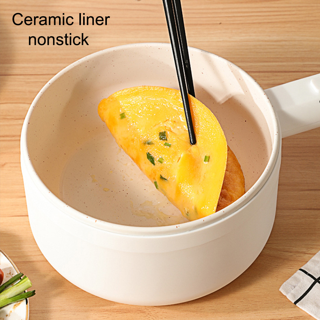 Electric Hot Pot Non-Stick Pan Quick Noodles Cooker 1.5L Mini Pot for Steak