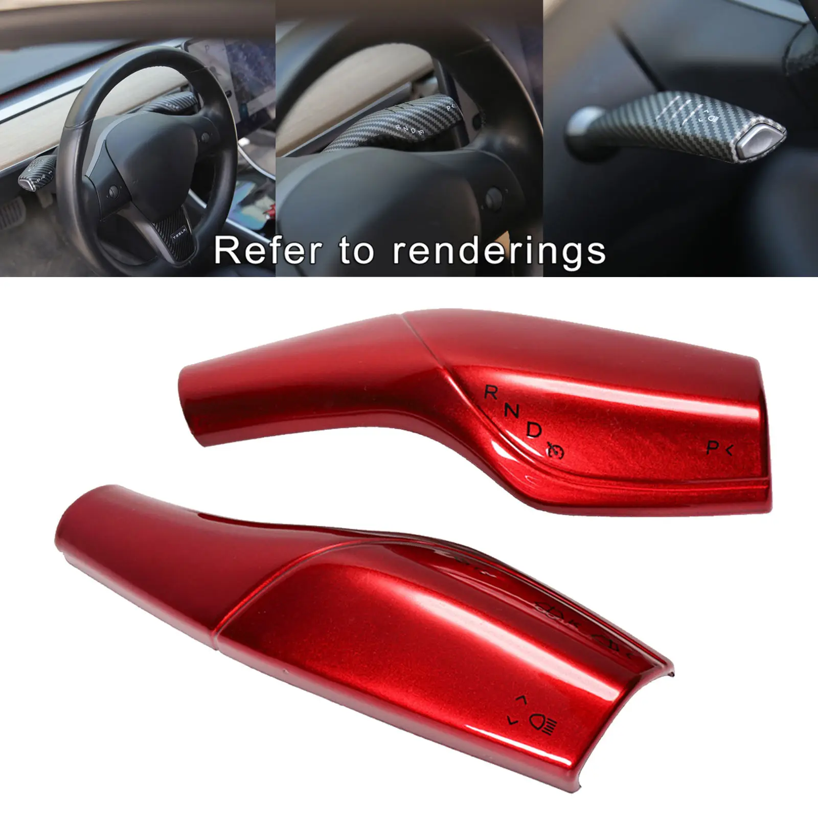 2x Stylish Wiper Gear  Cover Interior Decoration for Tesla Model 3 Y