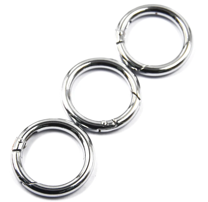 3pcs Silver Plated Alloy Round Spring Snap Hook Clip 35mm / Idea Also As Gift