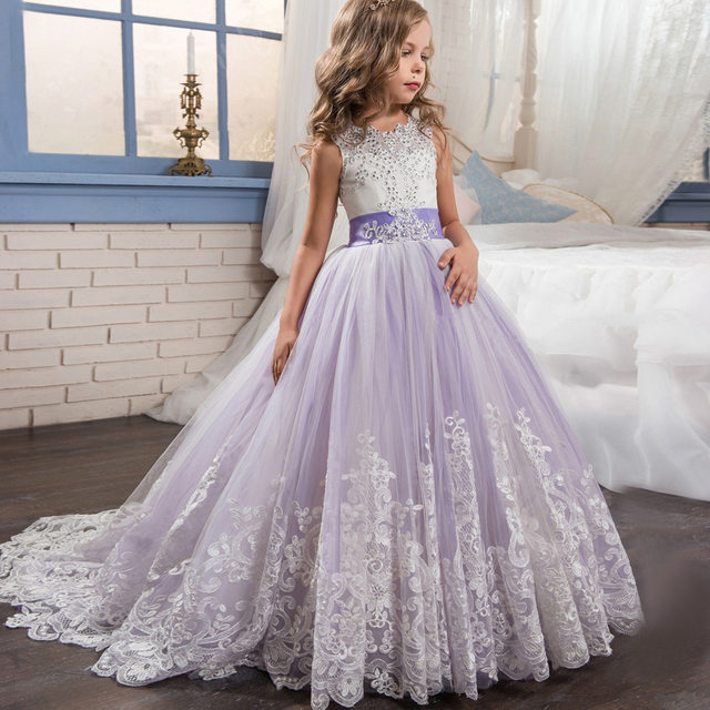 Summer Girls Dress Long Bridesmaid Kids Dresses For Girls Children