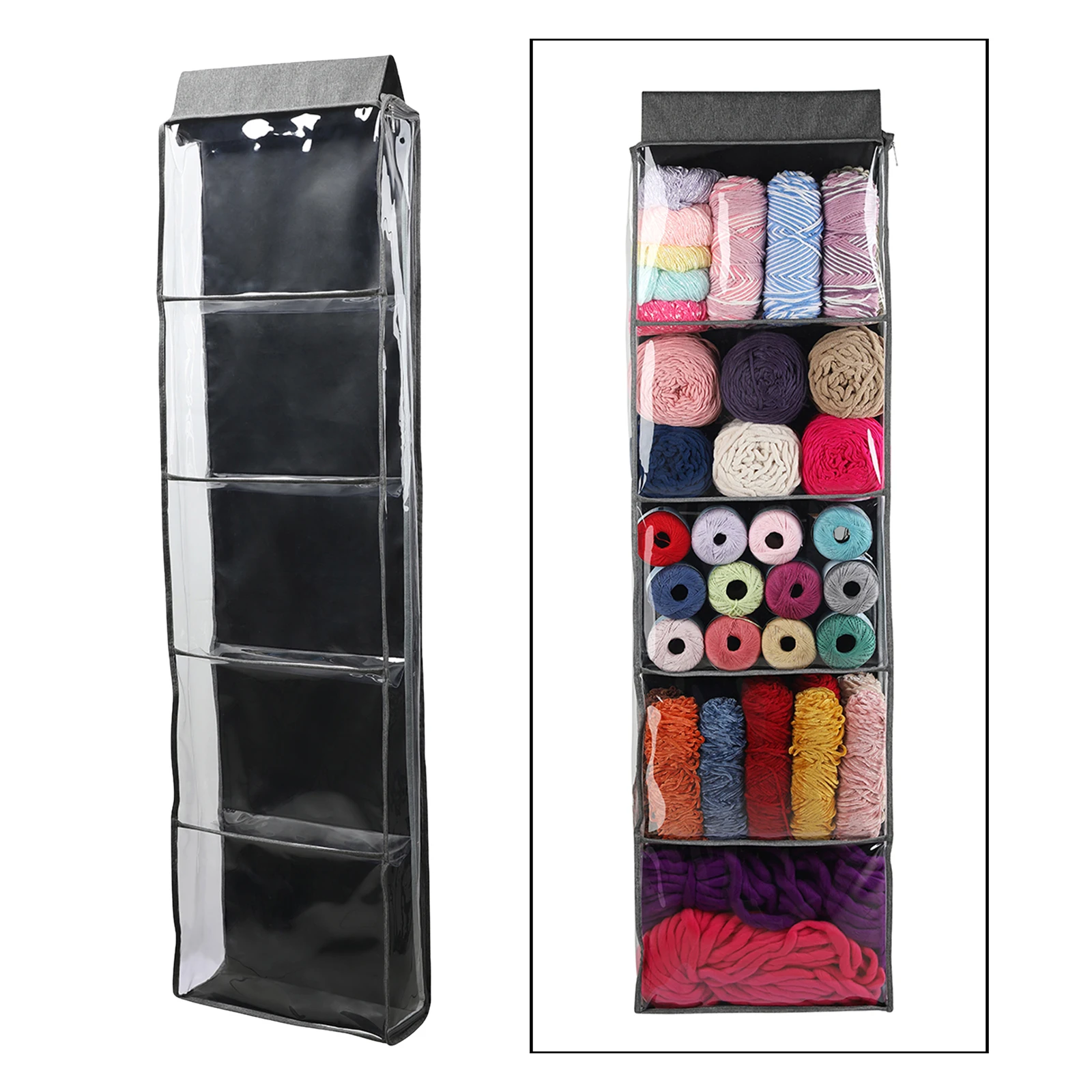 Wall Hanging Wool Yarn Thread Storage Bag Craft Knitting Organizer Wall Display Shelf Pocket Container Supply Accessory