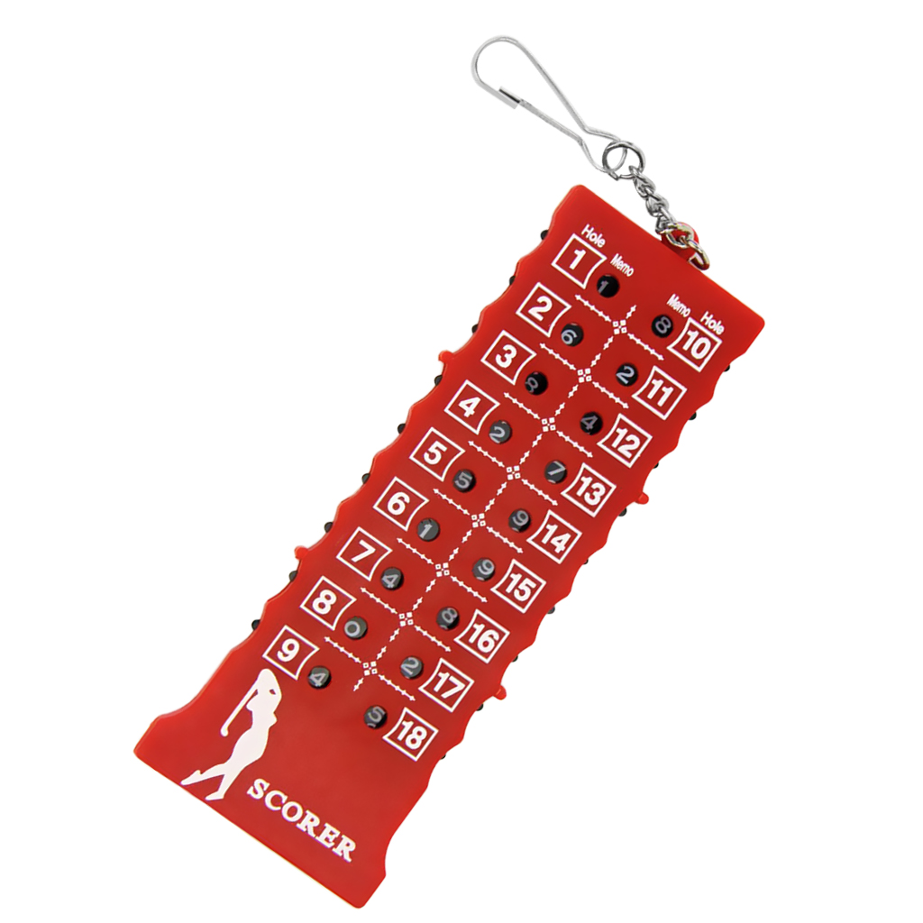 18 Holes Golf Stroke Counter Portable Golf Score Scoring Tool Red Bag Tag