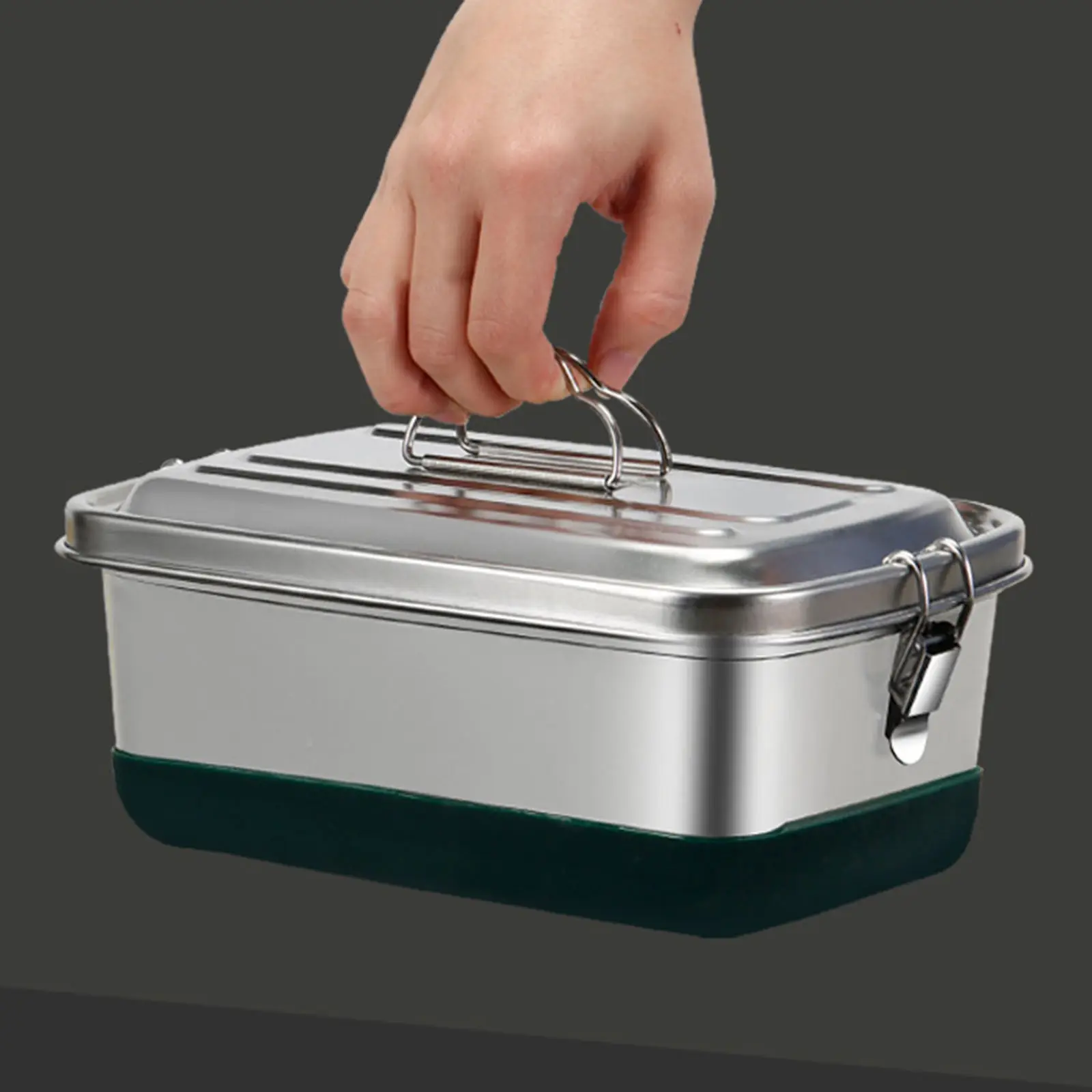 Food Container Sandwich Bento Dinnerware Stainless Steel For Kids Adults Lunch Box School Office Kitchen Sealed Storage