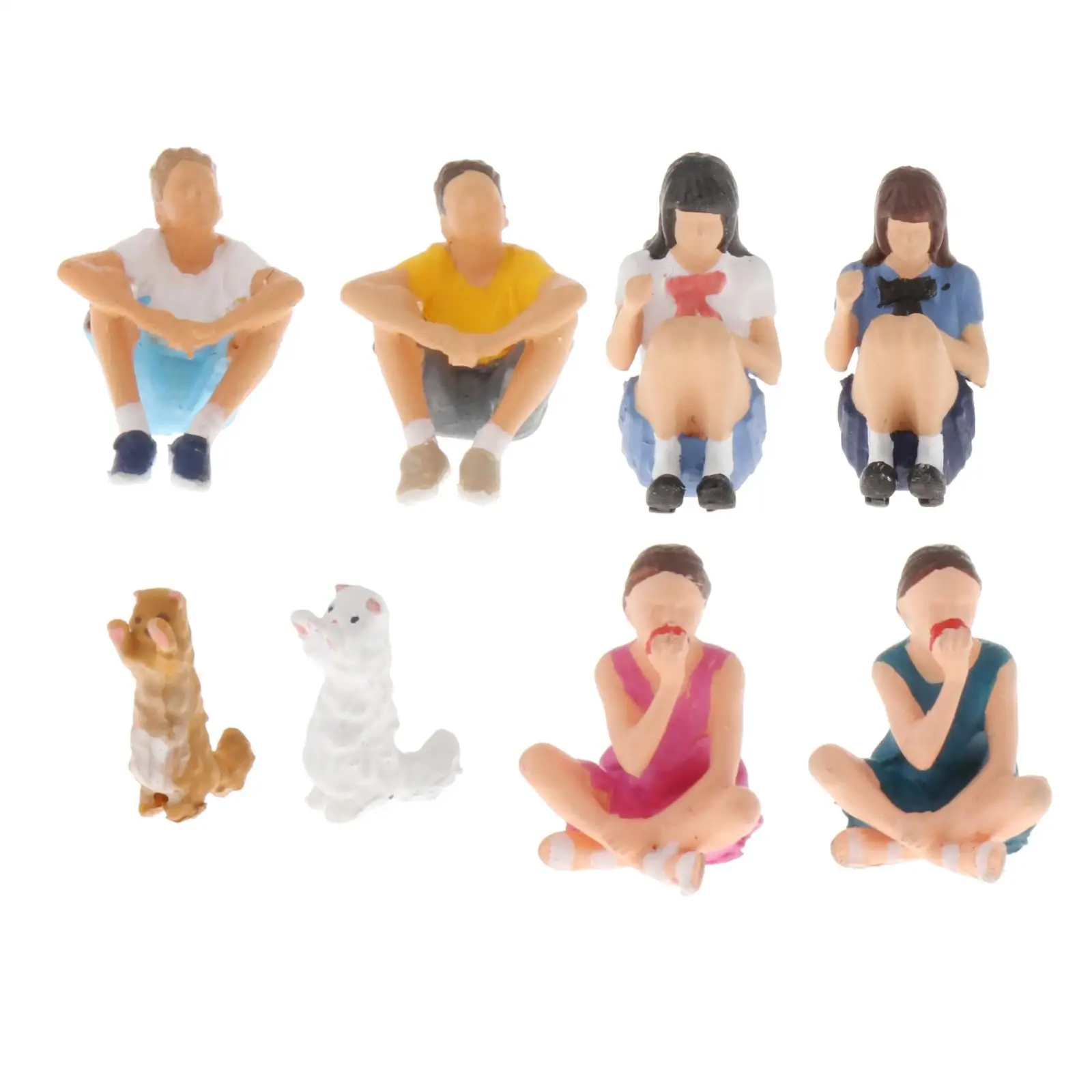 Sitting Squating Figure 1:64 Painted People Miniture Scenes Figurine Doll